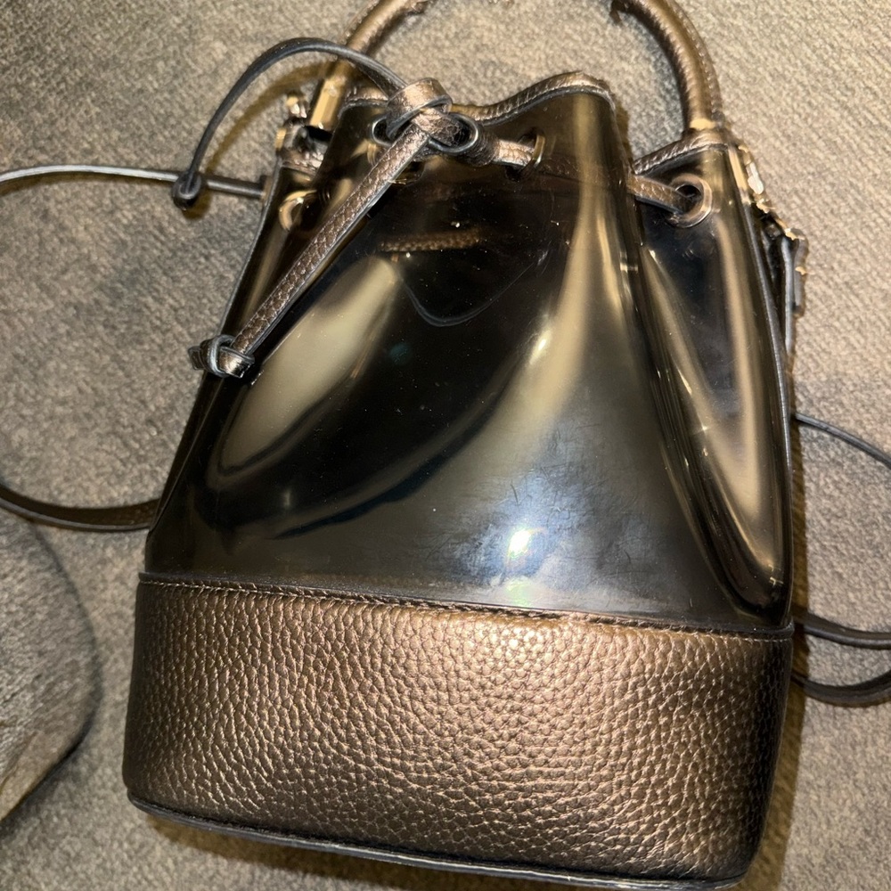 Elegant Black brown transparent Bucket Bag crossbody Zara - Picture 11 of 12